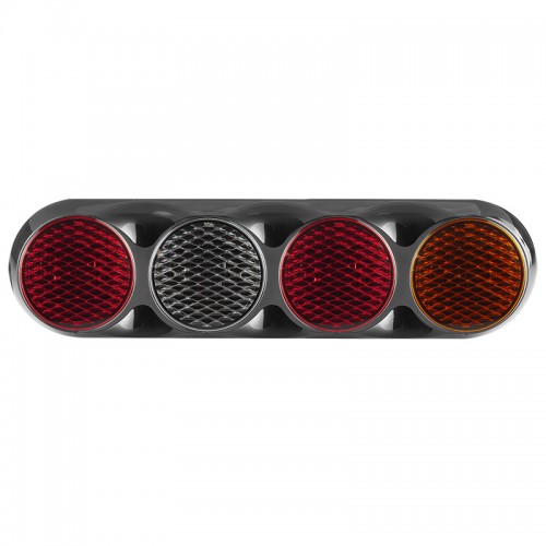 Quad Combination Rear Lamp - Coloured Lens - Black Bracket - 12/24V
